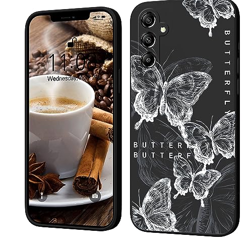 PAIX Creative Cartoon Silicone Soft Case Compatible with Samsung Galaxy A54 5G, [Butterfly Pattern] Anti -Fall Protective Cover,Schwarz von PAIX