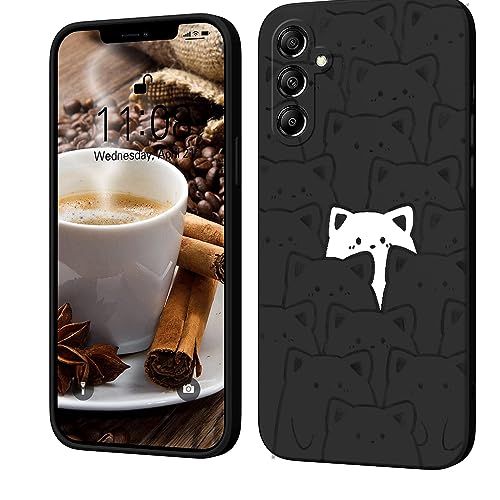 PAIX Creative Cartoon Silicone Soft Case Compatible with Samsung Galaxy A54 5G, [Katze Pattern] Anti -Fall Protective Cover,Schwarz von PAIX
