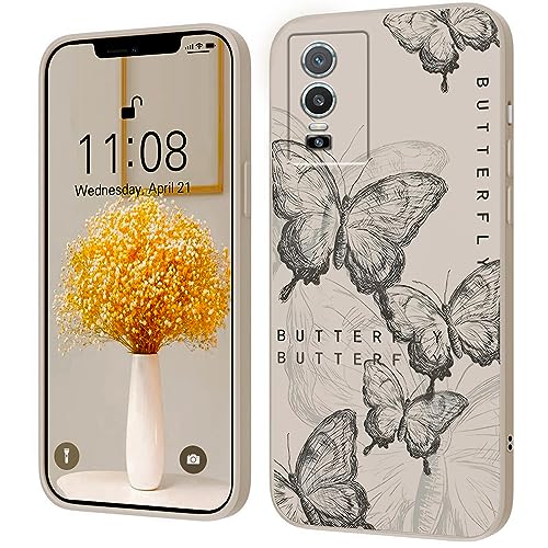 PAIX Creative Cartoon Silicone Soft Case Compatible with Vivo Y76 5G, [Butterfly Pattern] Anti -Fall Protective Cover, von PAIX
