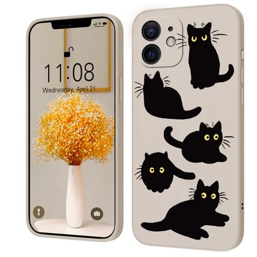 PAIX Kreative Cartoon Silikon Softcase Kompatibel mit iPhone 12, [Katze Pattern] Anti-Fall-Schutzhülle,weiß von PAIX