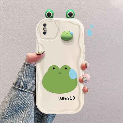 Niedliche, witzige 3D-Cartoon-Frosch-Hülle, kompatibel mit iPhone XS/iPhone X, Silikon, stoßfest und stilvoll von PAIX