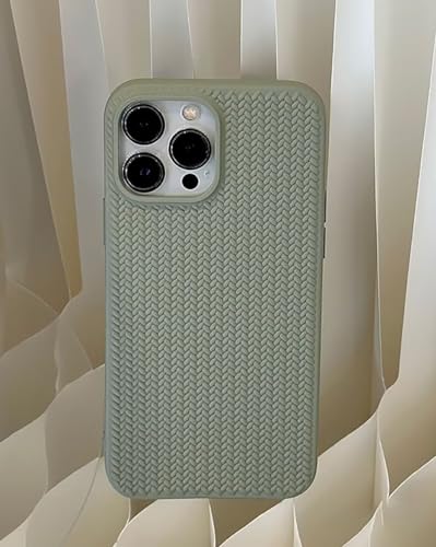 TPU-Hülle mit gewebter Textur, kompatibel mit iPhone 15 Pro Max, minimalistische 3D-Schutzhülle, Grün von PAIX