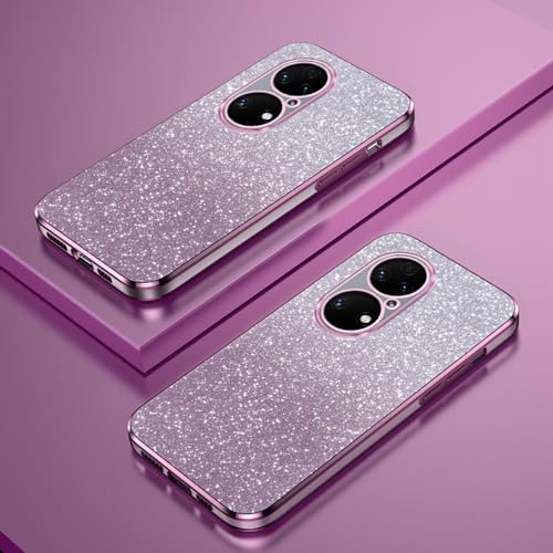 Verlaufsglitzer Elektroplattierte Transparente Hülle Kompatibel mit Huawei P50 Pro Case TPU Schlankem StoßFestem Handyhülle von PAIX