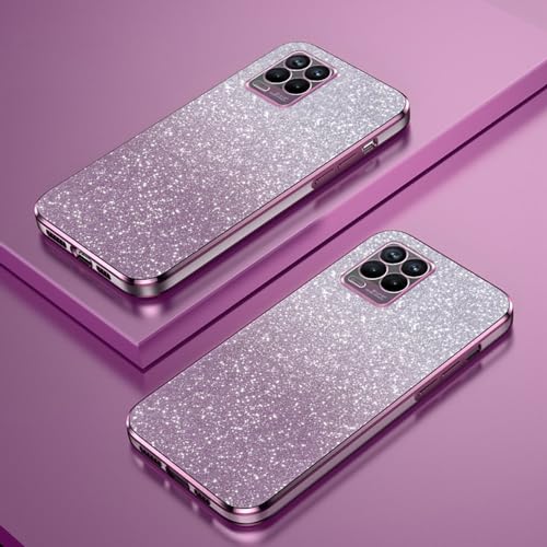Verlaufsglitzer Elektroplattierte Transparente Hülle Kompatibel mit Realme 8 4G/Realme 8 Pro Case TPU Schlankem StoßFestem Handyhülle von PAIX