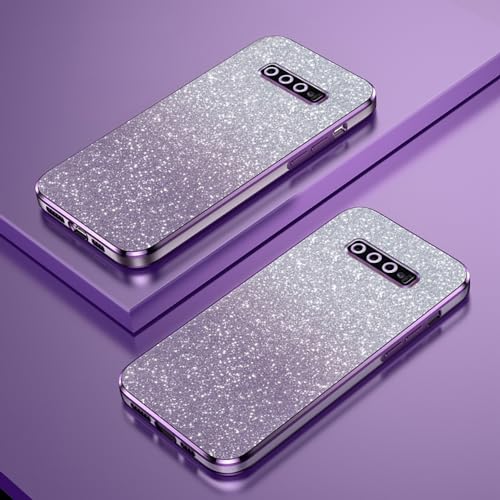 Verlaufsglitzer Elektroplattierte Transparente Hülle Kompatibel mit Samsung Galaxy S10 Plus Case TPU Schlankem StoßFestem Handyhülle von PAIX
