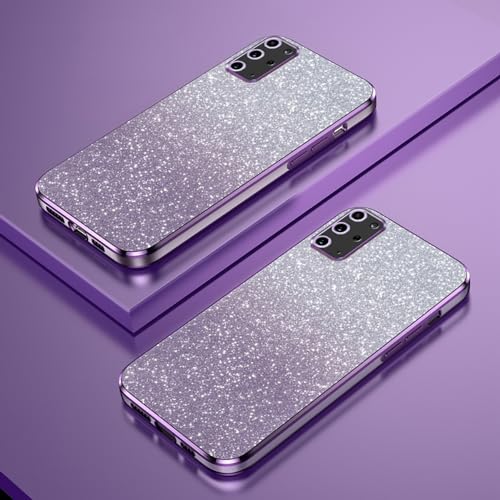 Verlaufsglitzer Elektroplattierte Transparente Hülle Kompatibel mit Samsung Galaxy S20 Plus Case TPU Schlankem StoßFestem Handyhülle von PAIX