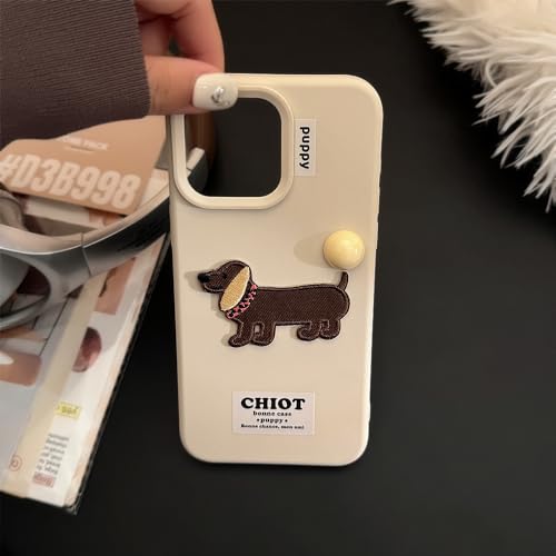 PAIXIKYZ Hülle Kompatibel mit iPhone 13 - Adorable Dackel Bestickt Silikon Soft Case mit 3D Farbe Ball PAIXIKYZ Hülle Kompatibel mit iPhone 13 - Adorable Dackel Bestickt Silikon Soft Case mit 3D Farbe Ball von PAIXIKYZ
