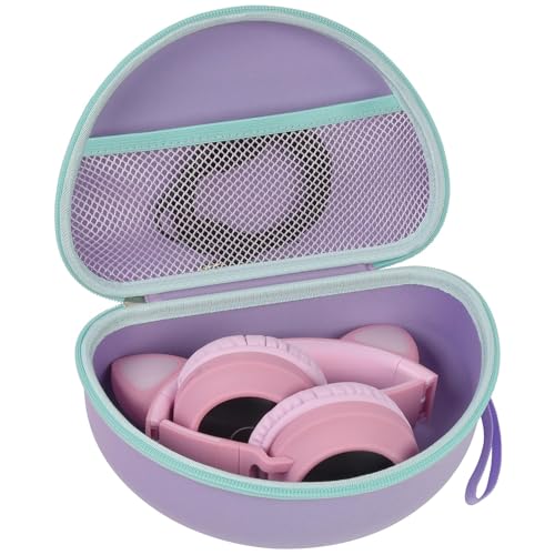 PAIYULE Kopfhörer-Schutzhülle für Riwbox CT-7 Pink/für Jack CT-7S Cat Green 3,5 mm / für iClever IC-HS01 / für Picun / FosPower Bluetooth Wireless Over-Ear-Kopfhörer, nur für Kids-Box, Violett von PAIYULE