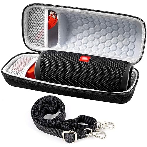 Tasche für JBL Flip 6/ Flip 5 Flip 4 für Flip Essential 2 Bluetooth Box -Lautsprecher & Kabel + Zubehör - Schwarz-Nur Box von PAIYULE