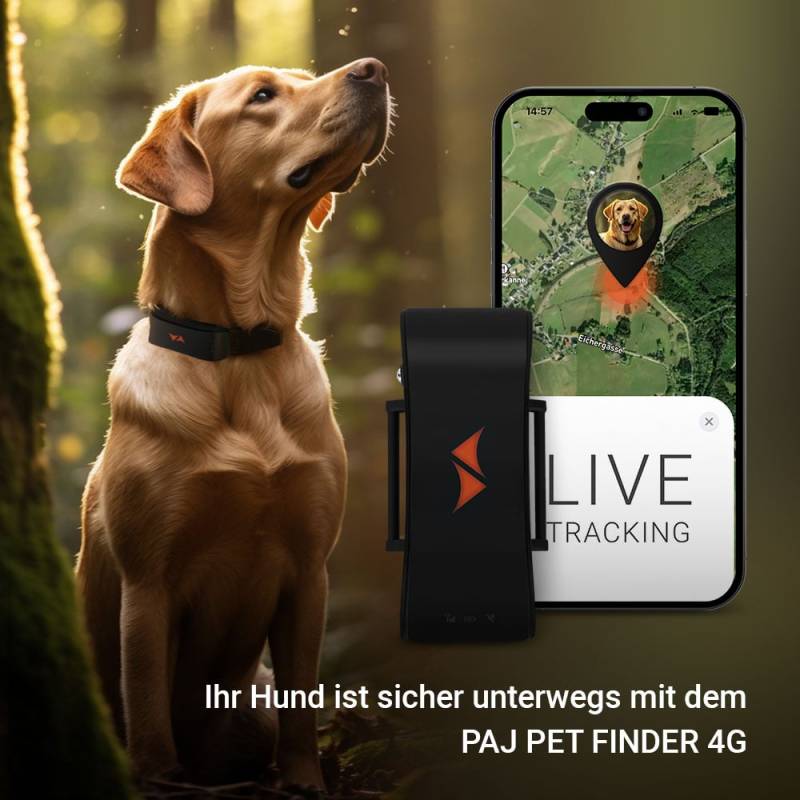PAJ Hunde GPS Tracker 2024. PAJ PET Finder 4G. Weltweite Echtzeit-Ortung. Weglauf-Alarm. Optimale Sicherheit fÃ¼r Ihren Hund. von PAJ GPS