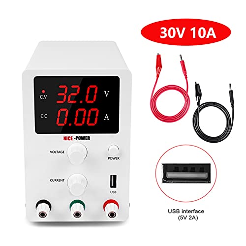 PAKLIF 3 0V 10A. Variabler digital DC Labor wechseln. USB Stromversorgung ADJUSRISCHES Label 6 0V 5A. Spannungsregler for die Telefonreparatur(R-SPS605-White,110-V) von PAKLIF