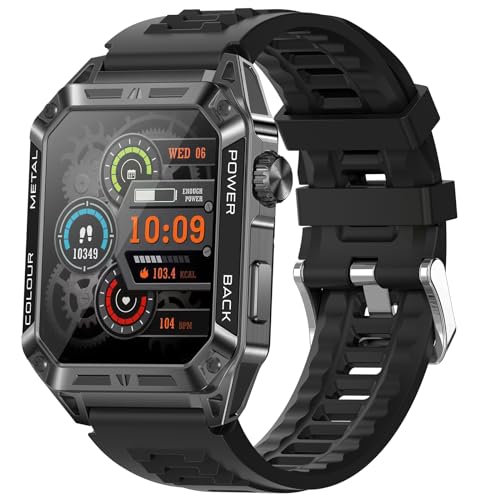 PAKRYS Militärische Smartwatches für Herren, Bluetooth-Anruf, 1,91-Zoll-Bildschirm, 108+ Sportmodi, Fitness-Tracker mit Herzfrequenz, SpO2-Schlafüberwachung, Taktische Smartwatch für iOS und Android PAKRYS Militärische Smartwatches für Herren, Bluetooth-Anruf, 1,91-Zoll-Bildschirm, 108+ Sportmodi, Fitness-Tracker mit Herzfrequenz, SpO2-Schlafüberwachung, Taktische Smartwatch für iOS und Android von PAKRYS