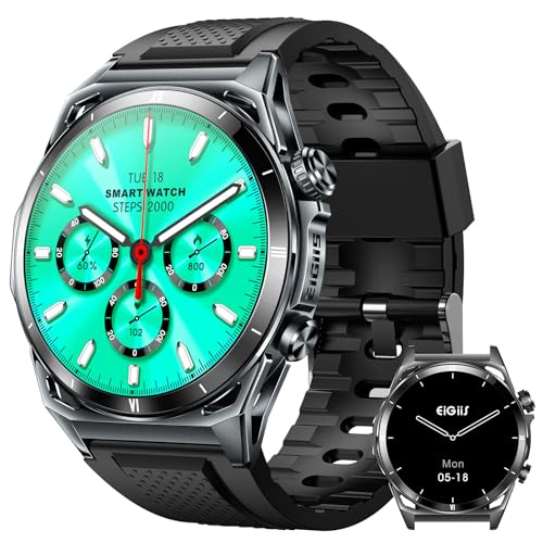 PAKRYS Smartwatch Herren mit Telefonfunktion, 1.43 AMOLED-Display Military Smart Watch, 100+ Sportmodi Fitness Tracker mit Herzfrequenz Schlafmonitor, IP68 Wasserdicht Fitnessuhr für Android iOS PAKRYS Smartwatch Herren mit Telefonfunktion, 1.43 AMOLED-Display Military Smart Watch, 100+ Sportmodi Fitness Tracker mit Herzfrequenz Schlafmonitor, IP68 Wasserdicht Fitnessuhr für Android iOS von PAKRYS