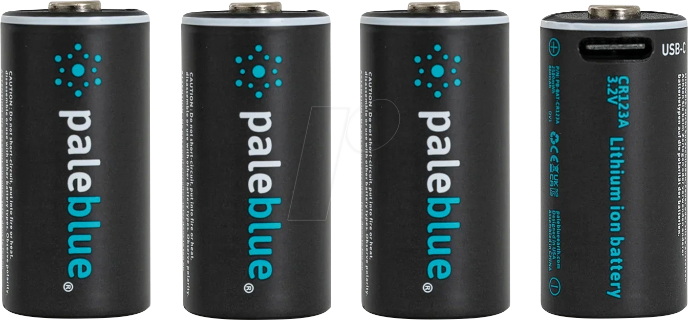 PABU 4X CR123USB - Li-Ion-Akku, CR123A, 3 V, 860 mAh, USB-C, 4er-Pack PABU 4X CR123USB - Li-Ion-Akku, CR123A, 3 V, 860 mAh, USB-C, 4er-Pack von PALEBLUE