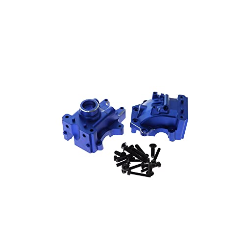 1 x Getriebegehäuse für vorne und hinten, Aluminiumlegierung, RC-Auto-Getriebe, vorne und hinten, für TRAXXAS 1/8 4WD SLEDG Upgrade-Teile, RC-Auto-Update-Zubehör (blau) von PALUMMA