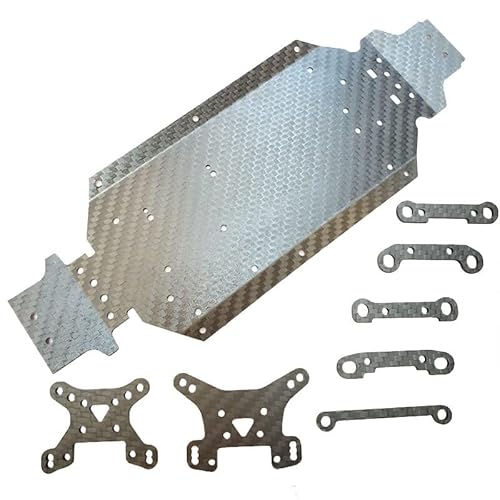 Palumma RC Auto-Chassis-Set, Kohlefaser-Untergestellplatte mit Vorder- und Hinterradaufhängungen für Wltoys 1/14 144001 144002 144010 RC Chassis Armor Protection Upgrade Teile von PALUMMA