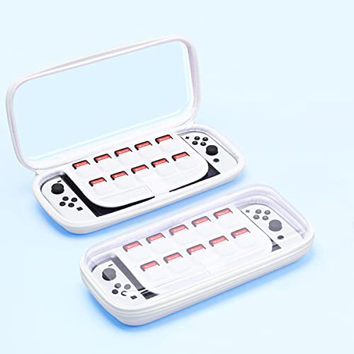 Palumma Tragetasche für Nintendo Switch/Switch OLED Konsole, schützende Reise-Aufbewahrungstasche mit 10 Spielkartenfächern (weiß) von PALUMMA