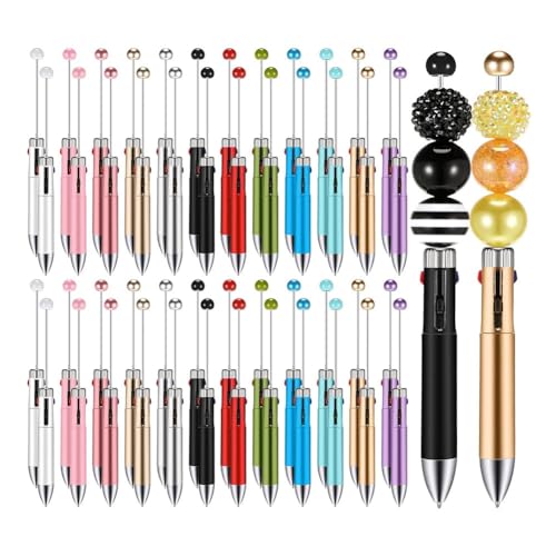 PAMENET Kunststoff-Kugelschreiber, Perlenstifte, 4-in-1-Kugelschreiber, zur Herstellung von Abschlusszubehör, 50 Stück von PAMENET