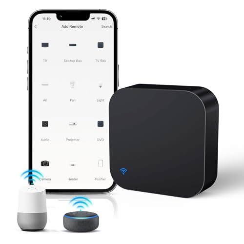 Panamalar Smart IR-Fernbedienung für IR&RF Geräte, WiFi Universal Control Hub kompatibel mit Alexa/Timer, Smart Home Automatisierung für TV/Lampe/Klimaanlage/Vorhänge/Ventilator (Black-1PCS) von PANAMALAR