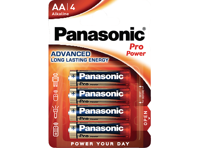 PANASONIC 00235999 LR6PPG/4BP AA Batterie, Alkaline von PANASONIC