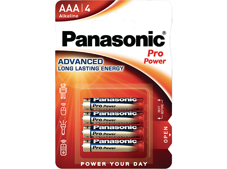 PANASONIC 00265999 LR03PPG/4BP AAA Batterie, Alkaline, 1.5 Volt von PANASONIC