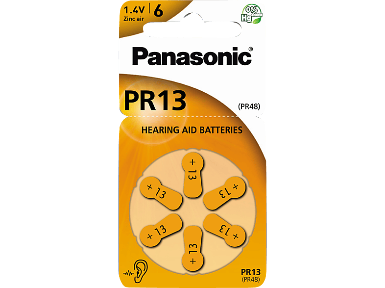 PANASONIC 2A712149 PR-13(48) 48 Knopfzelle, Zink-Luft, 1.4 Volt von PANASONIC