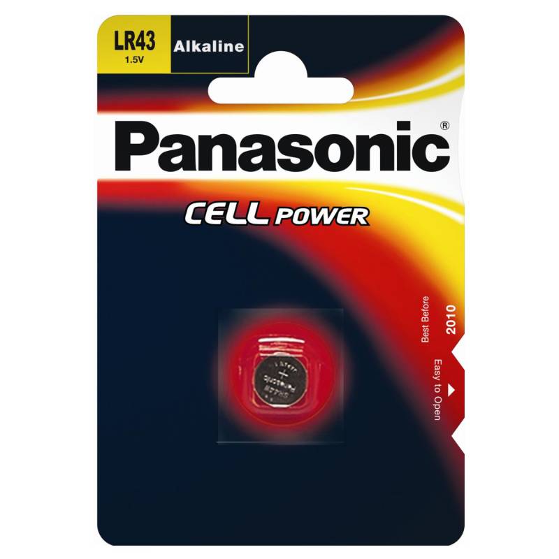 PANASONIC 1 LR43EP/1B LR43 Knopfzelle, Alkaline, 1.5 Volt von PANASONIC