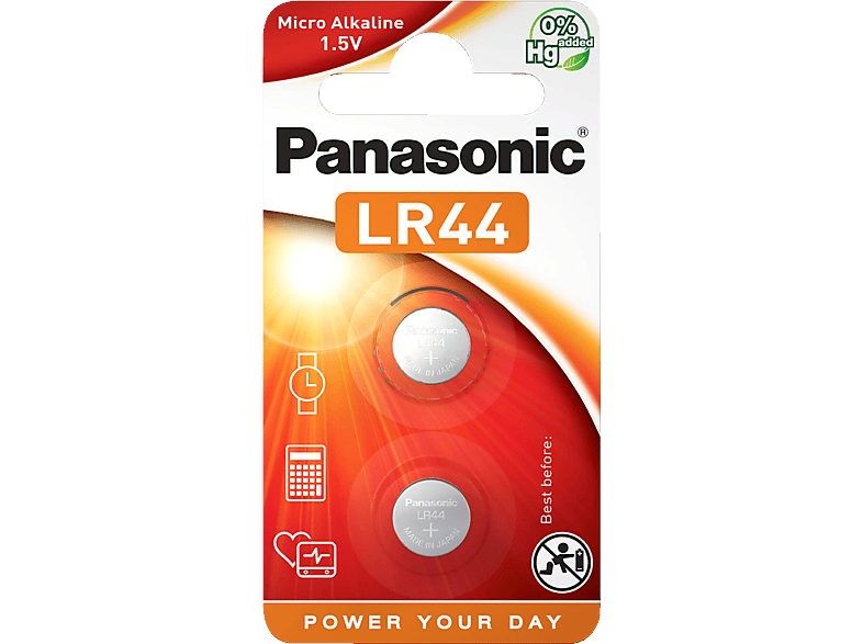 PANASONIC 2B120571 LR44L/2BP LR44 Knopfzelle, Alkaline, 1.5 Volt von PANASONIC