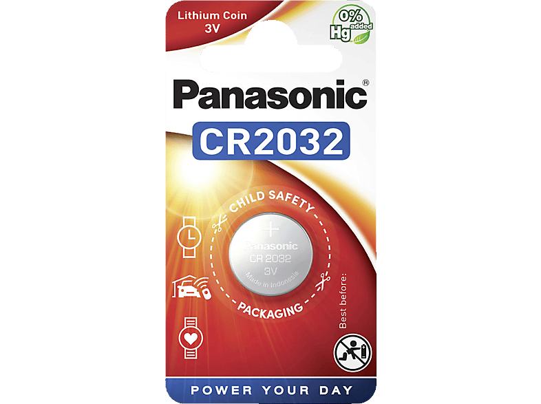 PANASONIC 2B380597 CR2032L/1BP CR2032 Knopfzelle, Lithium Metall, 3 Volt von PANASONIC