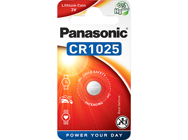 PANASONIC CR 1025EP/1BB CR1025 Knopfzelle, Li-Ion, 3 Volt von PANASONIC