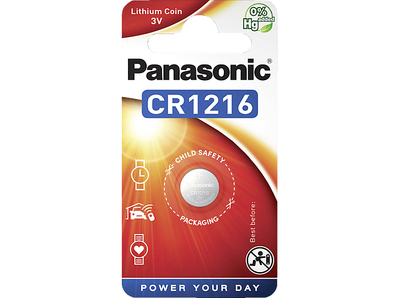 PANASONIC CR 1216EP/1BB CR1216 Knopfzelle, Li-Ion, 3 Volt von PANASONIC