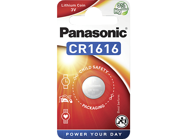 PANASONIC CR 1616EP/1BB CR1616 Knopfzelle, Li-Ion, 3 Volt von PANASONIC
