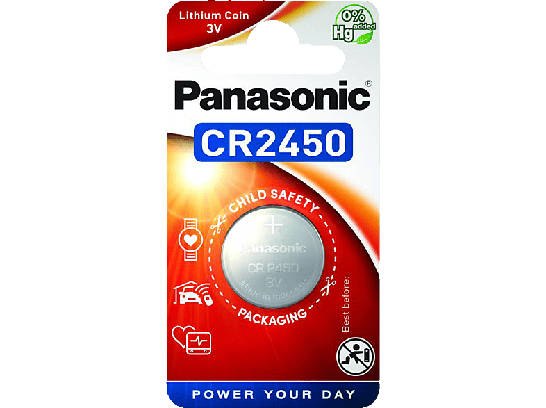PANASONIC CR-2450EL/1B CR2450 Knopfzelle, Lithium Metall, 3 Volt PANASONIC CR-2450EL/1B CR2450 Knopfzelle, Lithium Metall, 3 Volt von PANASONIC