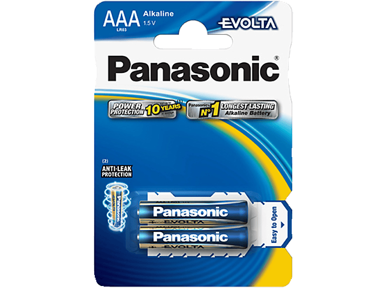 PANASONIC LR03EGE/2BP Evolta AAA Batterie, Alkaline, 1.5 Volt 2 Stück von PANASONIC