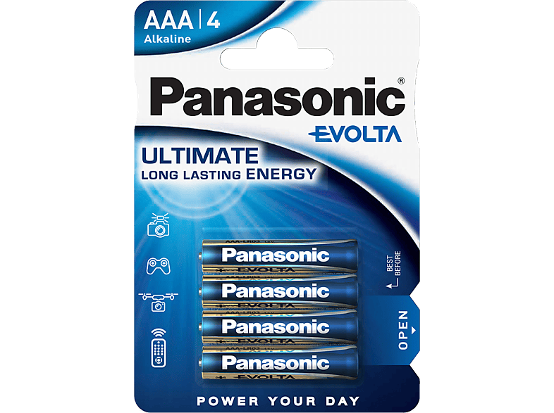 PANASONIC LR03EGE/4BP Evolta AAA Batterie, Alkaline, 1.5 Volt PANASONIC LR03EGE/4BP Evolta AAA Batterie, Alkaline, 1.5 Volt von PANASONIC
