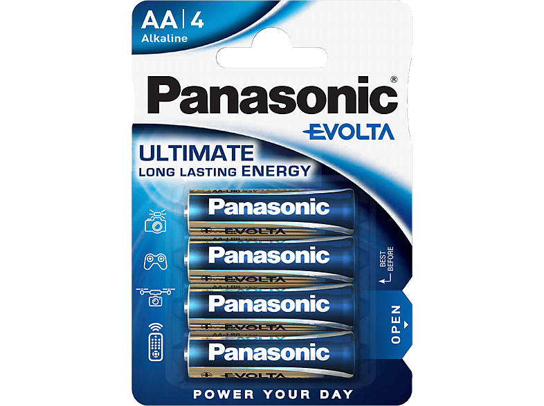 PANASONIC LR6EGE/4BP Evolta AA Batterie, Alkaline, 1.5 Volt von PANASONIC