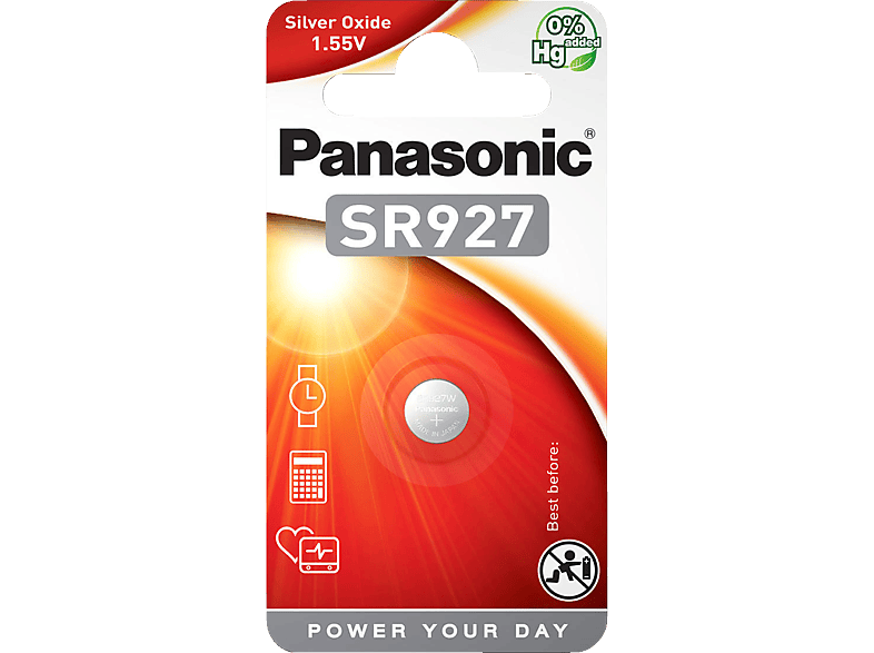 PANASONIC SR 927 EL SR927 Knopfzelle, Silber-Oxid, 1.55 Volt, 55 mAh von PANASONIC