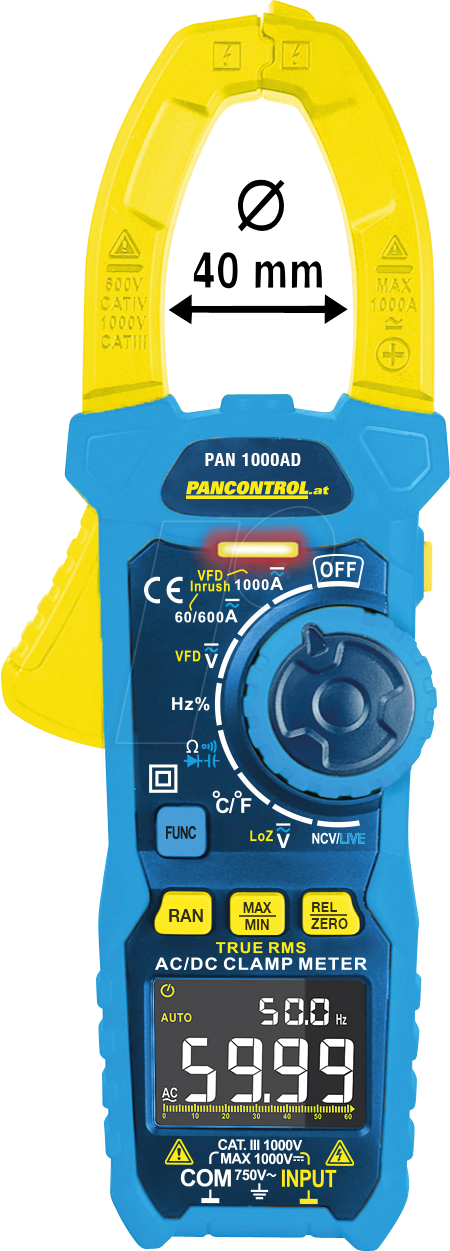 PAN 1000AD - Stromzange, digital, AC/DC, bis 1000 A, TRMS von PANCONTROL