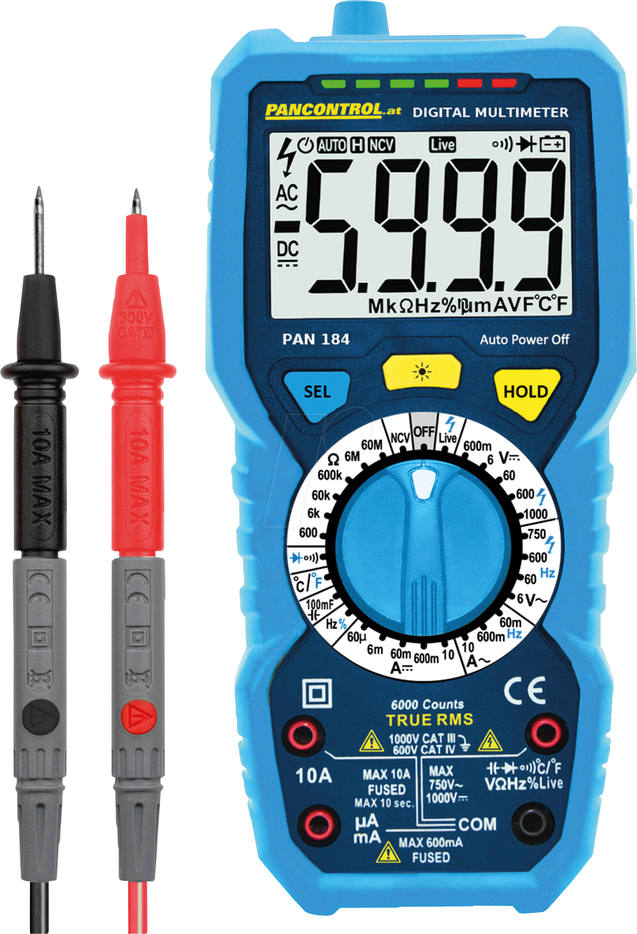 PAN 184 - Multimeter, digital, 1000 V, TRMS von PANCONTROL