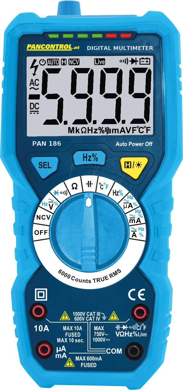 PAN 186 - Multimeter, digital, 1000 V, TRMS von PANCONTROL