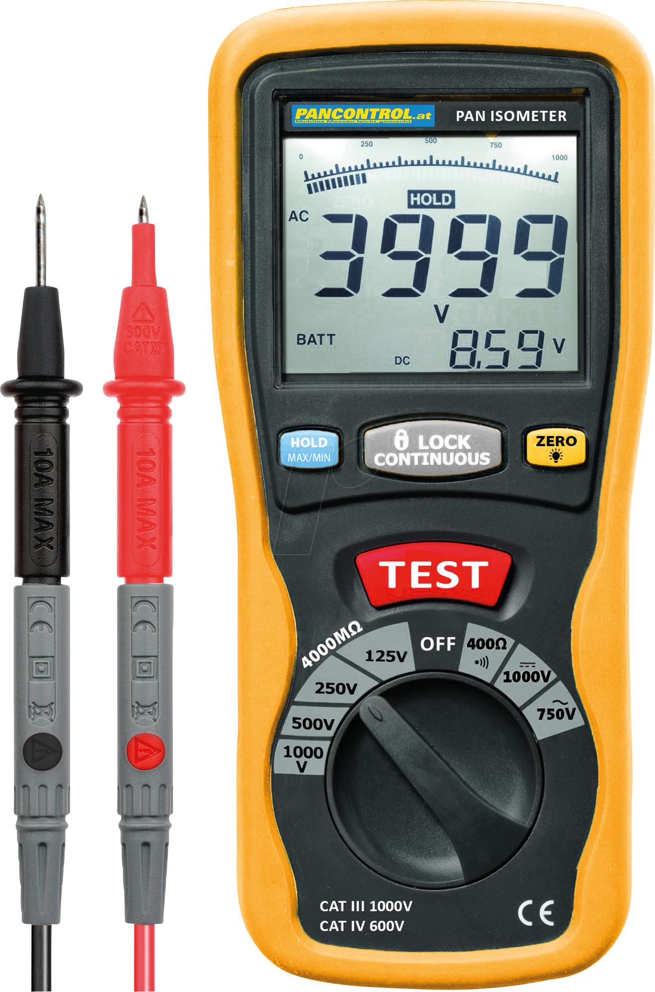 PAN ISOMETER - Isolations-Multimeter, 4 MO - 4000 MO, 1000 V von PANCONTROL