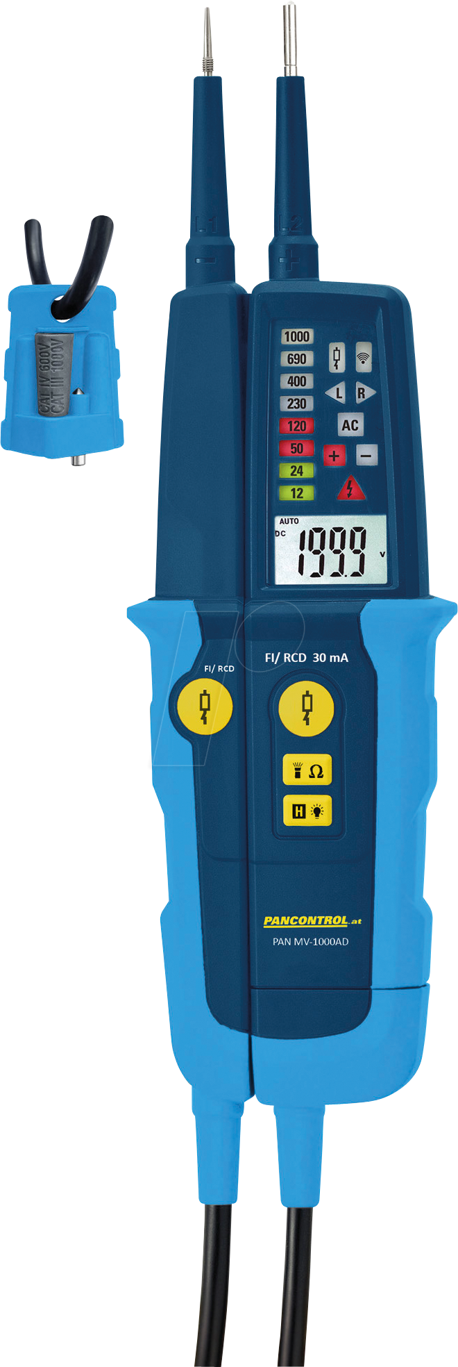 PAN MV-1000AD - Spannungsprüfer, LED und LCD, 1000 V, AC/DC von PANCONTROL