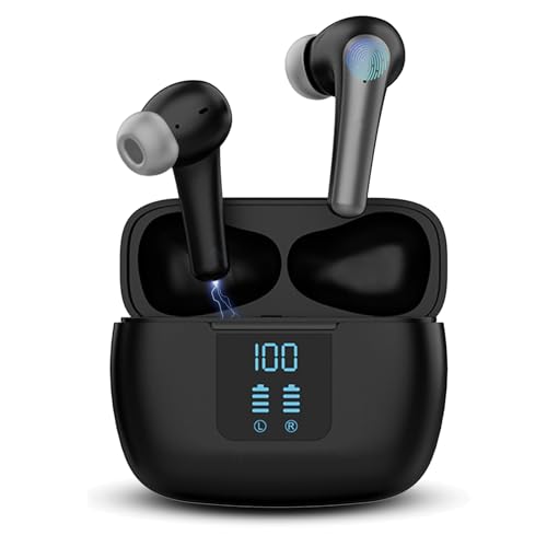 PANDAHAI Bluetooth Kopfhörer, Kopfhörer Kabellos Bluetooth 5.3, In Ear Kopfhörer mit ENC Noise Cancelling, 40H Tiefer Bass Spielzeit Wireless Earbud für Fitness und Reisen, LED-Anzeige USB-C von PANDAHAI