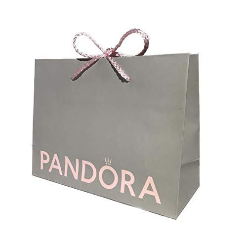 Pandora Mittelgroße Geschenktüte mit rosa Griff, 21,5 x 16 cm, Grau Pandora Mittelgroße Geschenktüte mit rosa Griff, 21,5 x 16 cm, Grau von PANDORA