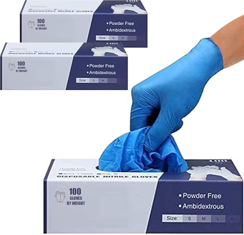 PANKTI Surgicals Nitril-handschuhe, puderfrei, Lebensmittelqualität, Einweg-Handschuhe, Blau von PANKTI