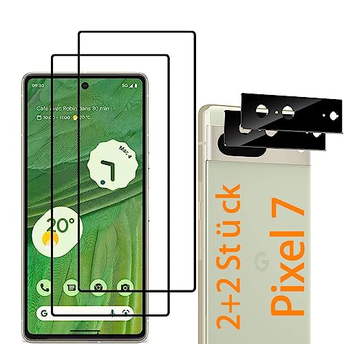 PANOMO P03 2+2 Stück Schutzfolie für Panzerglas Google Pixel 7 mit 2 Stück Glas Schutzfolie + 2 Stück Glas Kamera Schutzfolie [9H Härte][HD Klare][Anti-Kratzen][Anti-Öl] von PANOMO