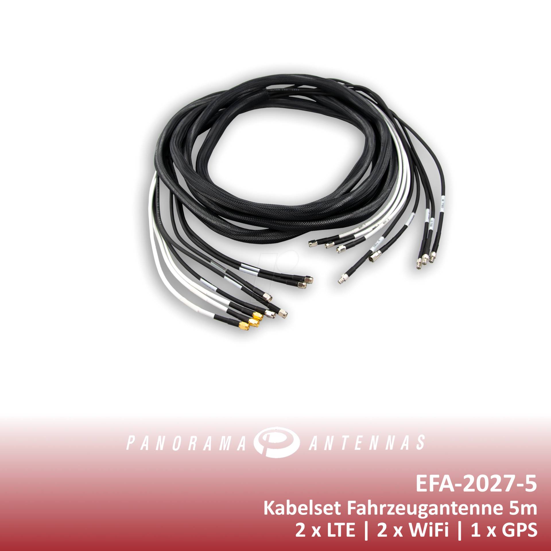 PAA EFA-2027-5 - Kabelset-Fahrzeugantennen 2x LTE + 4x WIFI + 1x GPS,5 m von PANORAMA ANTENNAS