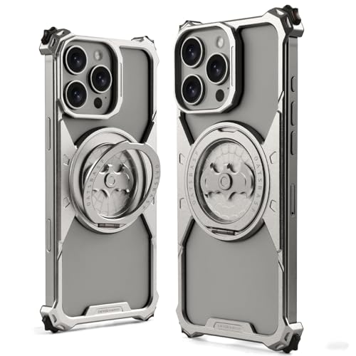 PANPHEN Fledermaus-Hülle, kompatibel mit iPhone 16 Pro 6,3 Zoll, minimalistische Aluminium-Stoßfängerhülle mit 360° drehbarem Ringhalter, schlankes, stoßfestes Metallrahmenloses Design, natürliches PANPHEN Fledermaus-Hülle, kompatibel mit iPhone 16 Pro 6,3 Zoll, minimalistische Aluminium-Stoßfängerhülle mit 360° drehbarem Ringhalter, schlankes, stoßfestes Metallrahmenloses Design, natürliches von PANPHEN