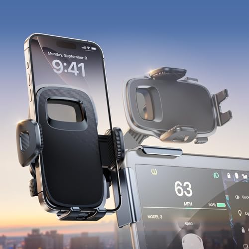 PANPHEN Handyhalterung für Tesla Model 3 Model Y 2024 2023 2022 2021, 360° drehbar, Autozubehör für Tesla Screen Phone Holder Ständer, passend für iPhone 16 15 14 13 12 11 Pro Max Plus und andere alle von PANPHEN