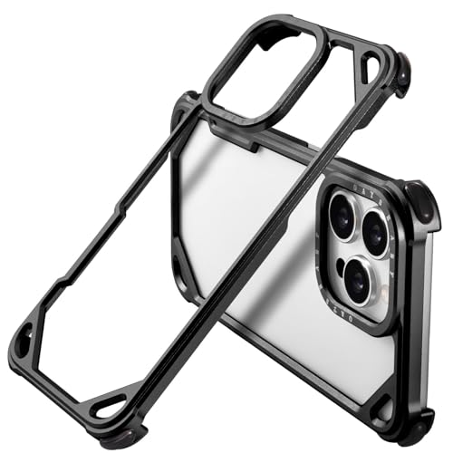PANPHEN Schutzhülle für iPhone 16 Pro Max 17,5 cm (6,9 Zoll), Metallrahmen, schmale Passform, kein Rückseitendesign, kompatibel mit MagSafe, stoßfester Schutz mit 4 Ecken, minimalistisch, rahmenlos von PANPHEN